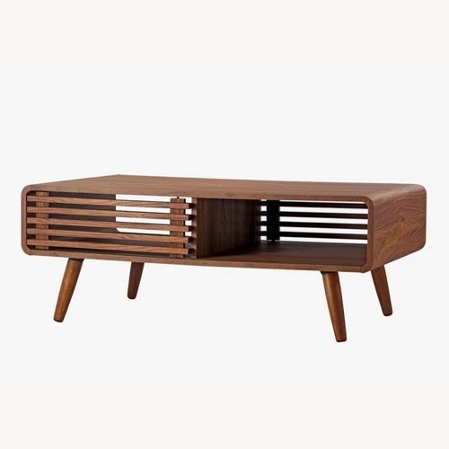 Used Mercury Row Bria 4-Leg  Dark Brown Coffee Table with Storage  for sale on AptDeco
