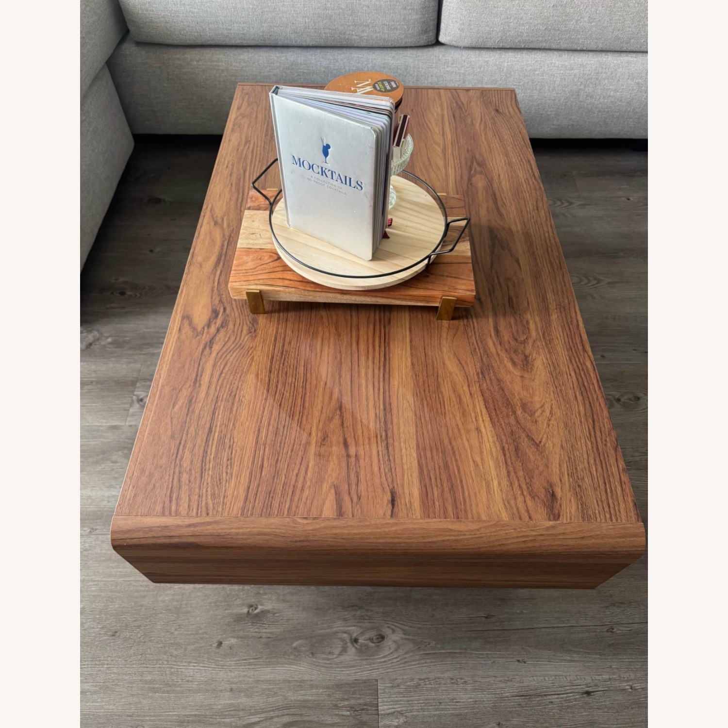 Mercury Row Bria 4-Leg  Dark Brown Coffee Table with Storage  - image-2
