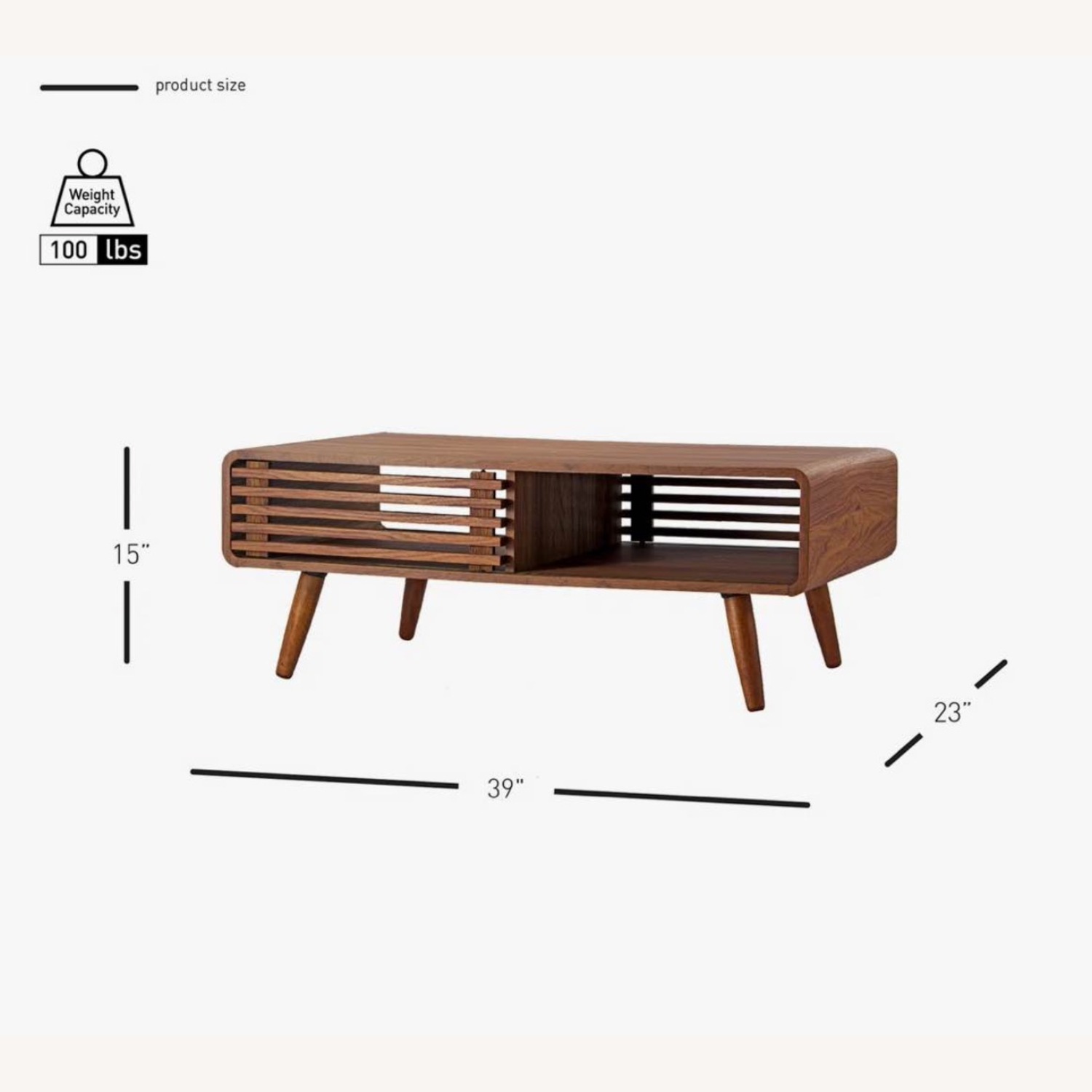 Mercury Row Bria 4-Leg  Dark Brown Coffee Table with Storage  - image-6