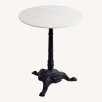 World Market Black & White Marble Parisian Bistro Table