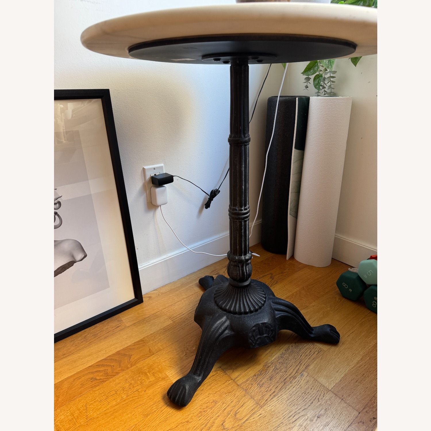World Market Black & White Marble Parisian Bistro Table - image-4