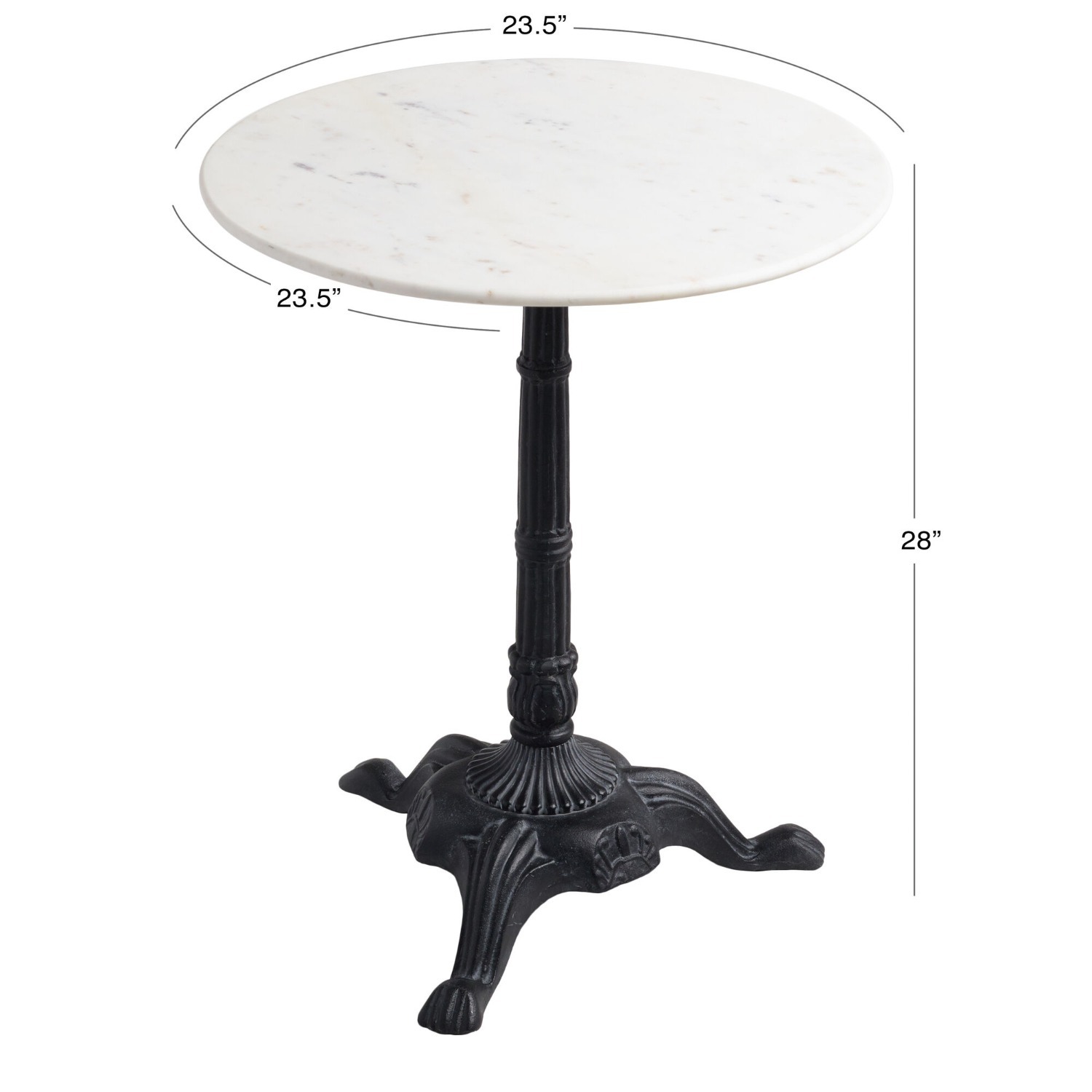 World Market Black & White Marble Parisian Bistro Table - image-2