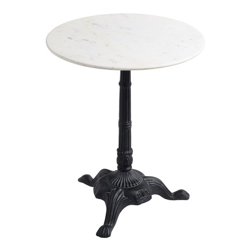 Used World Market Black & White Marble Parisian Bistro Table for sale on AptDeco