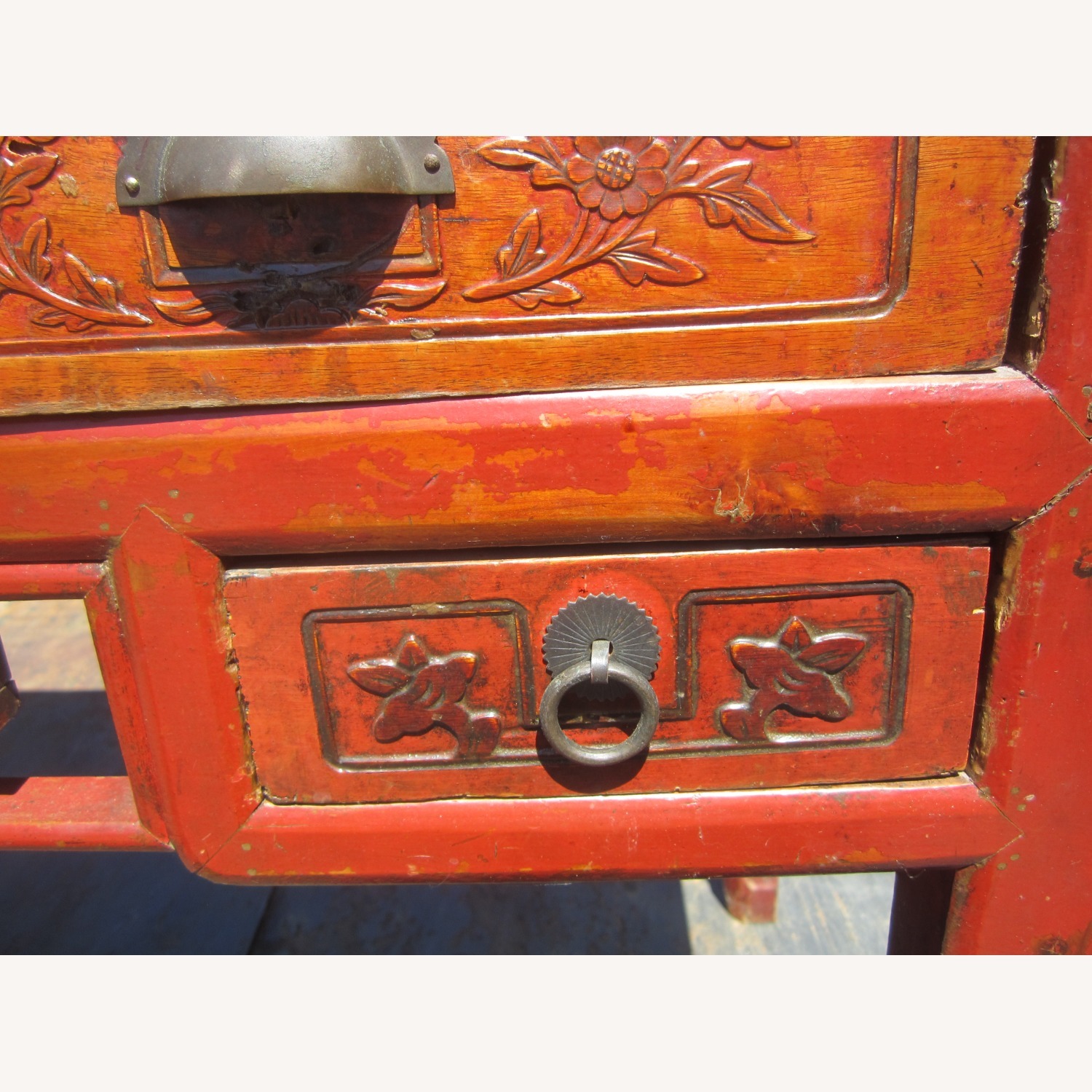 Vintage/Antique Finds Red Wood Side Table - image-12