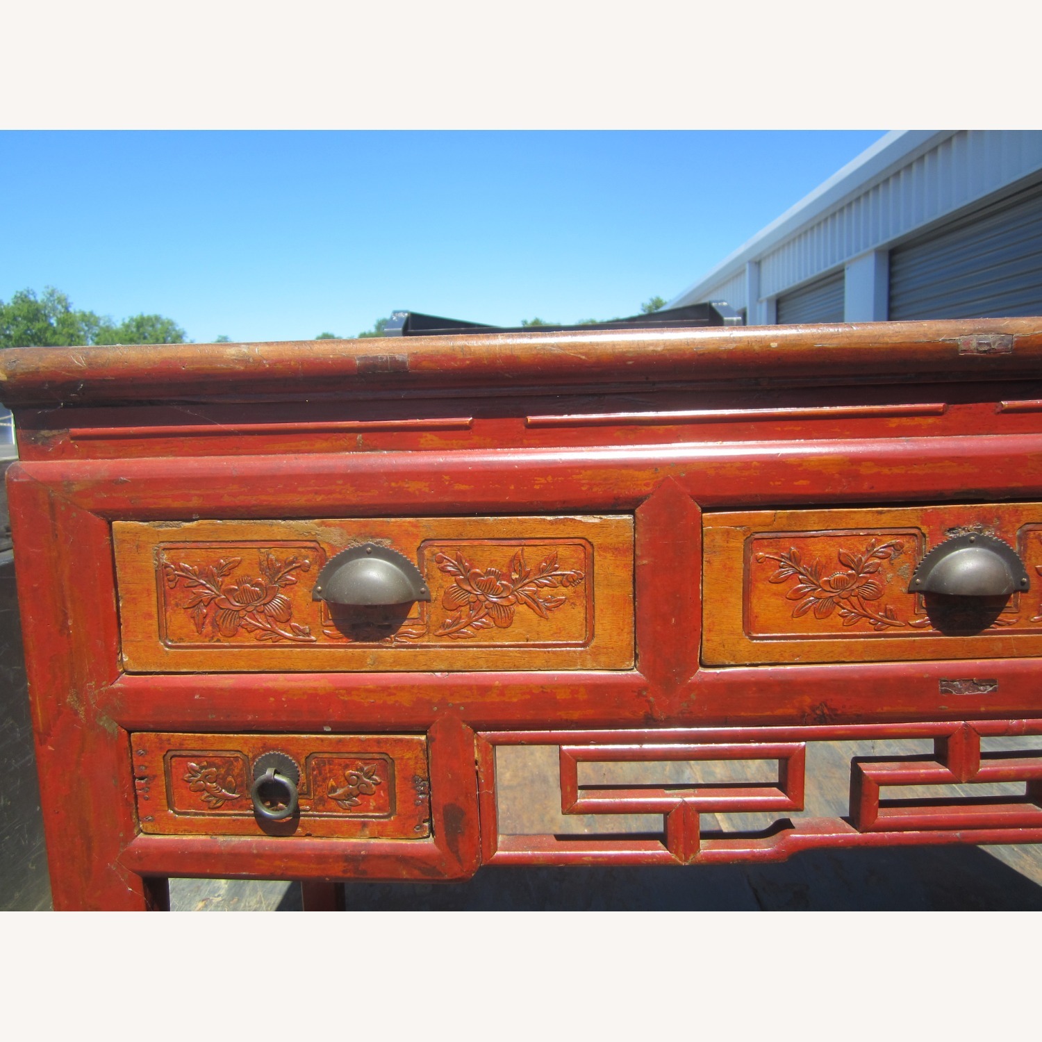 Vintage/Antique Finds Red Wood Side Table - image-4