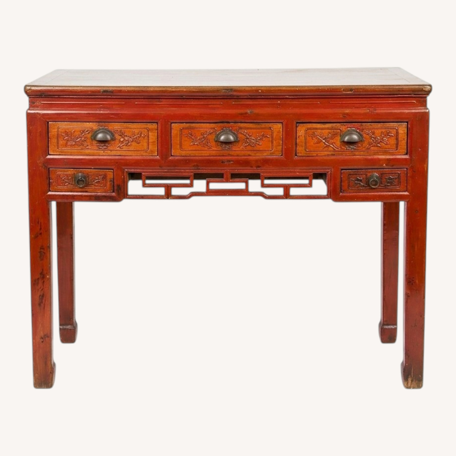 Vintage/Antique Finds Red Wood Side Table - image-0