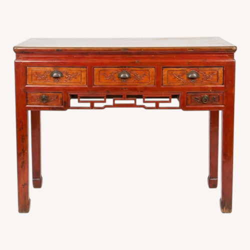 Used Vintage/Antique Finds Red Wood Side Table for sale on AptDeco