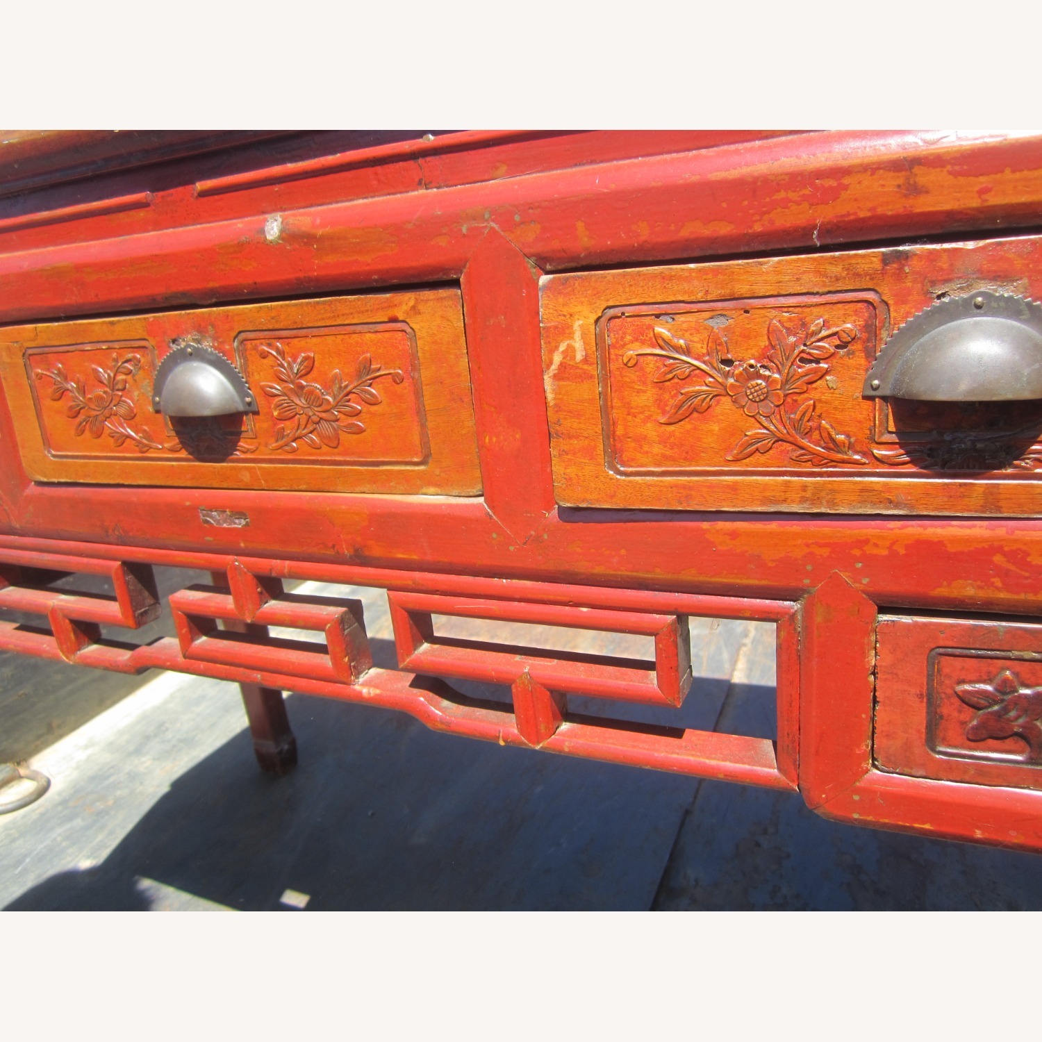 Vintage/Antique Finds Red Wood Side Table - image-11