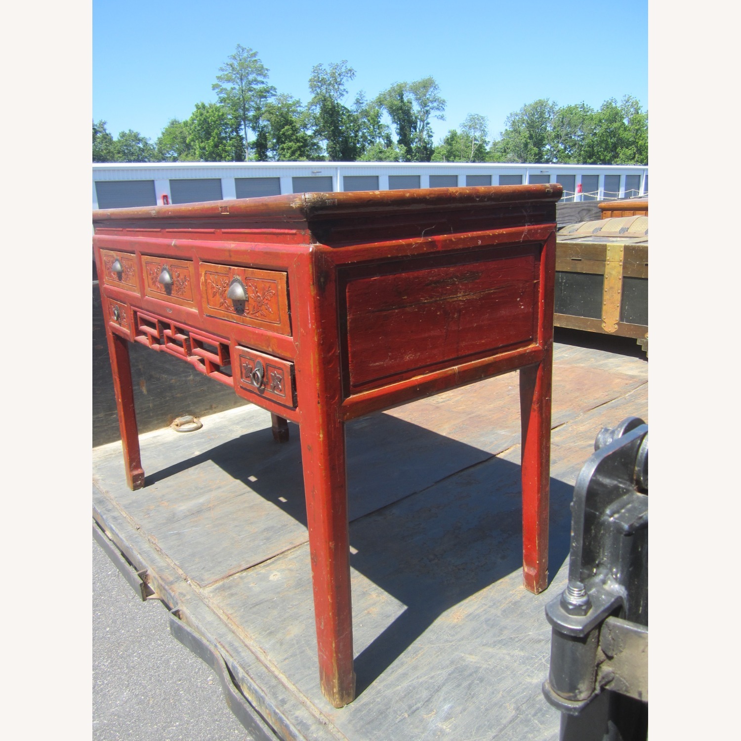 Vintage/Antique Finds Red Wood Side Table - image-6