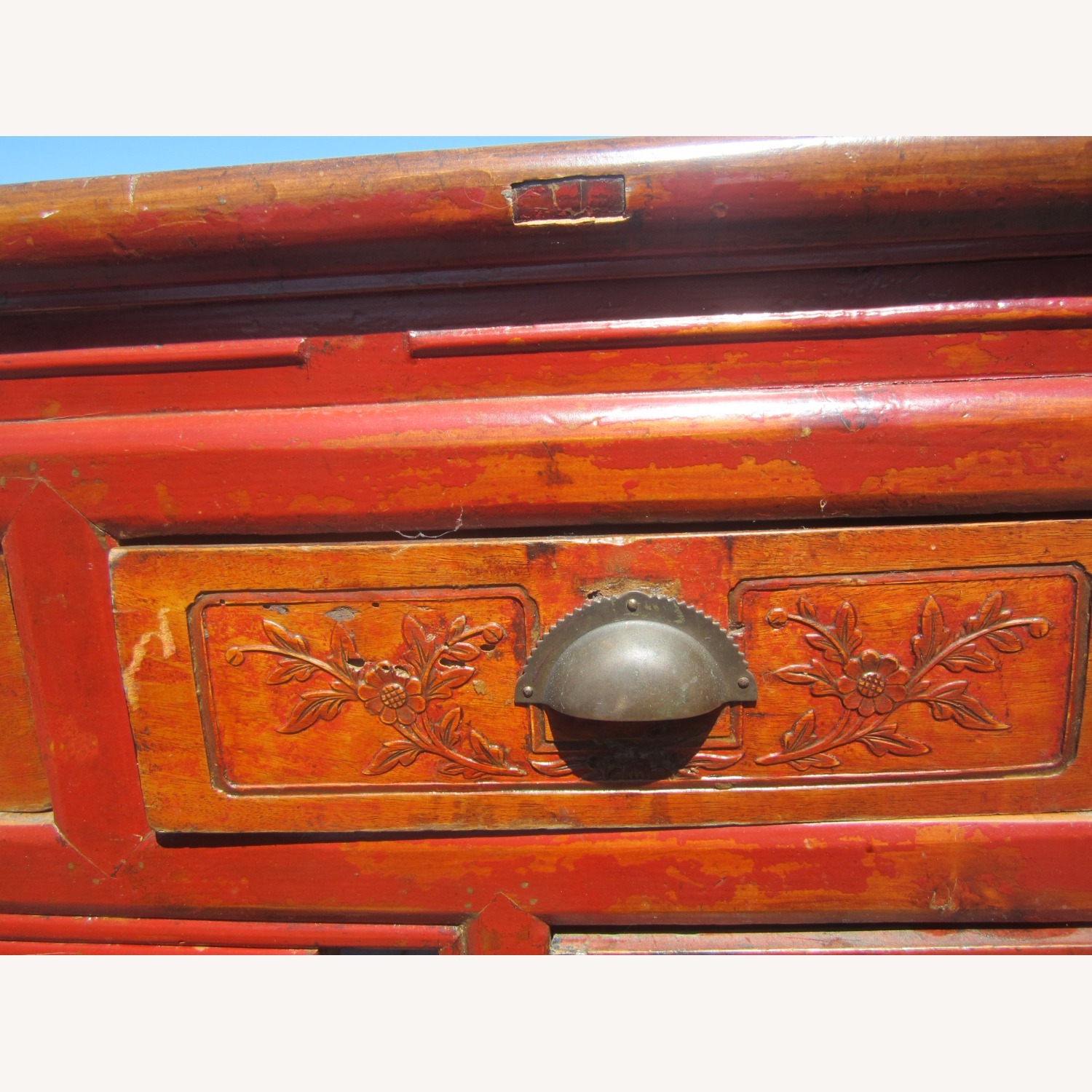 Vintage/Antique Finds Red Wood Side Table - image-9