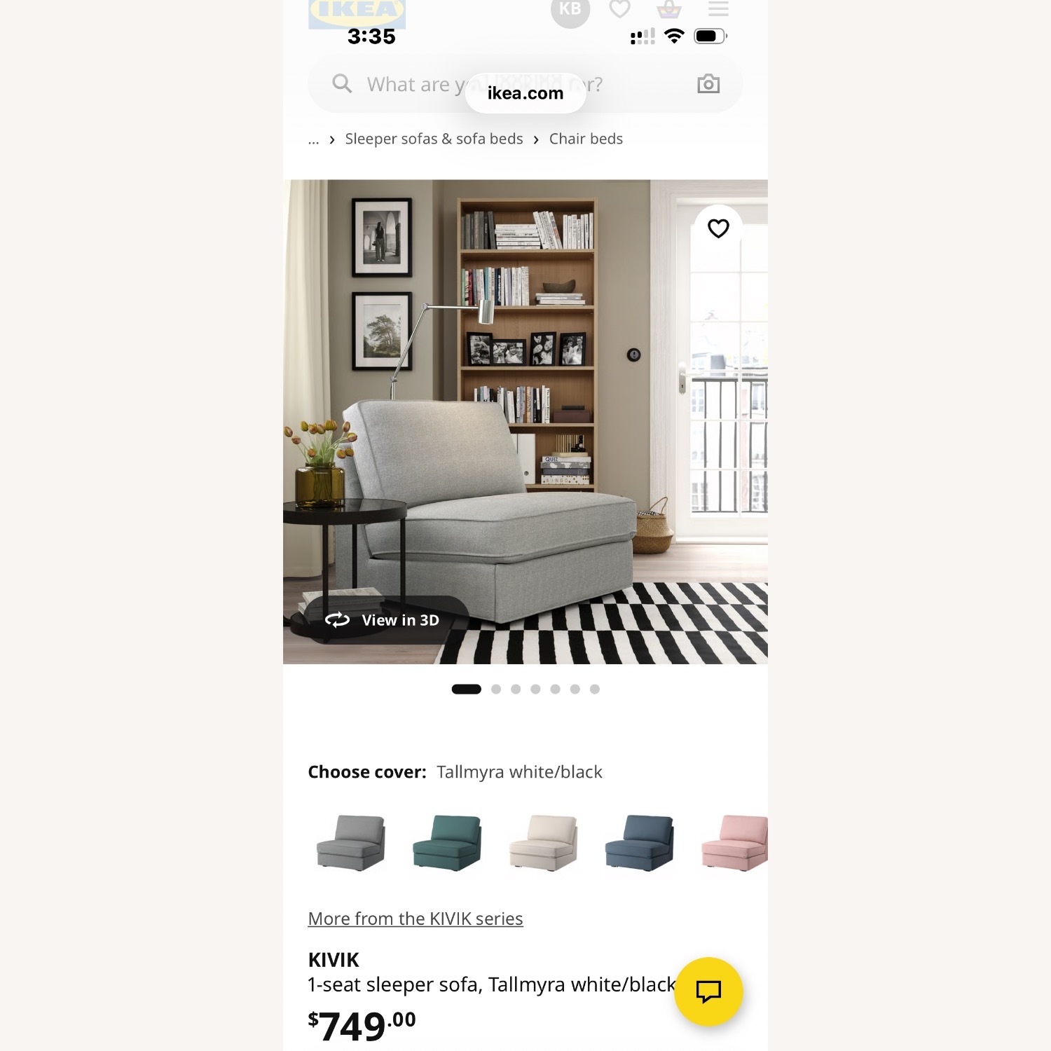 IKEA Kivik Light Gray Fabric Armchair - image-3