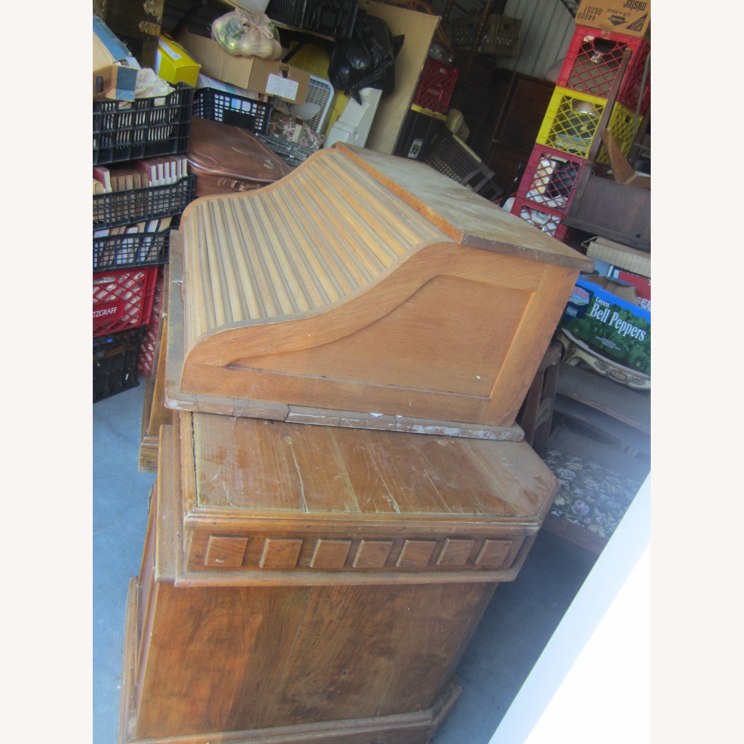 Vintage/Antique Light Brown Wood Desk - image-2
