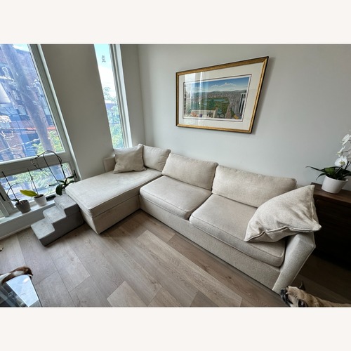 Used West Elm Harris Natural Fabric Sleeper Sofa for sale on AptDeco