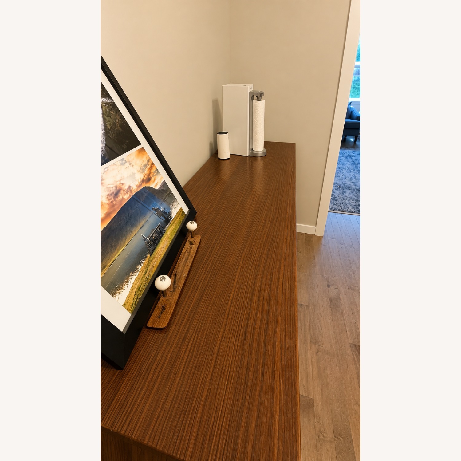 Modern White & Walnut Media Console - image-3