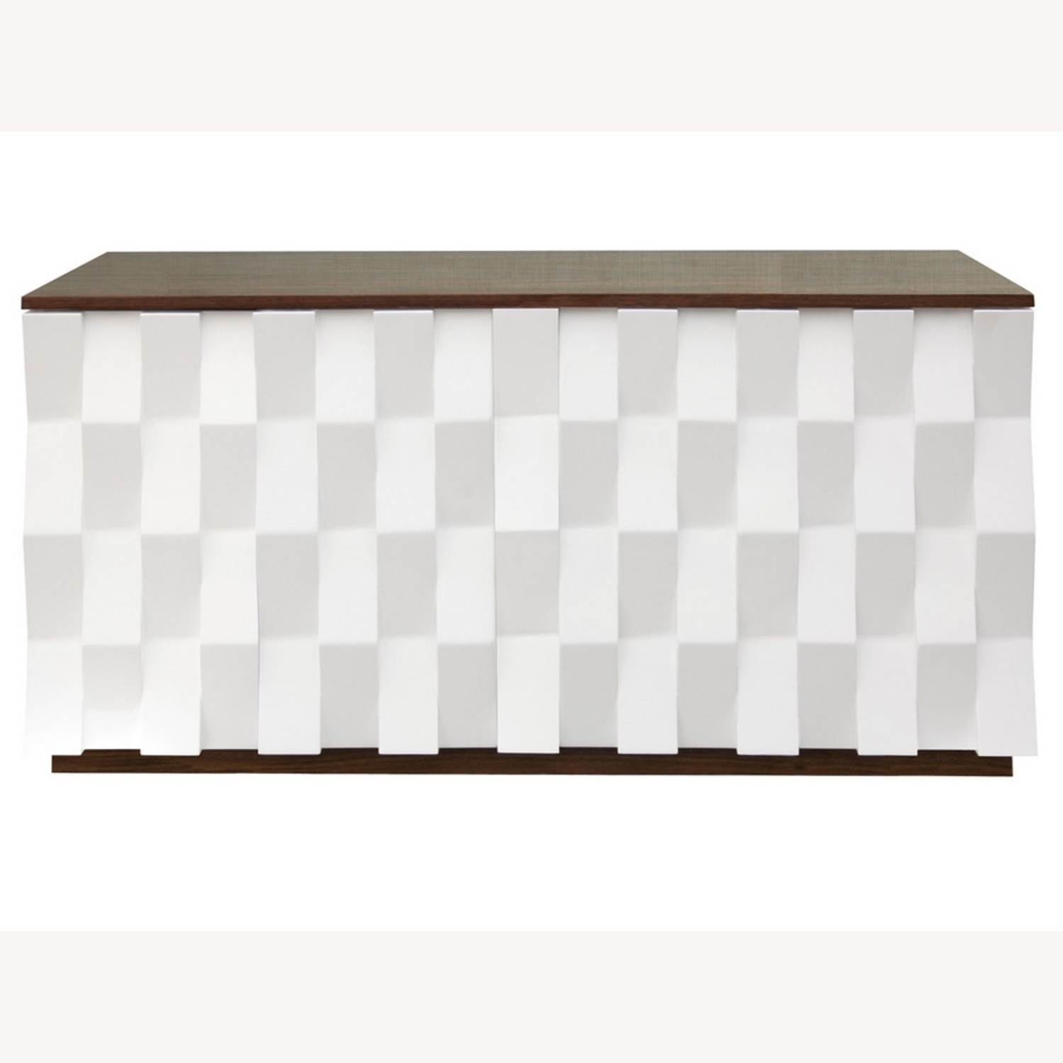 Modern White & Walnut Media Console - image-4
