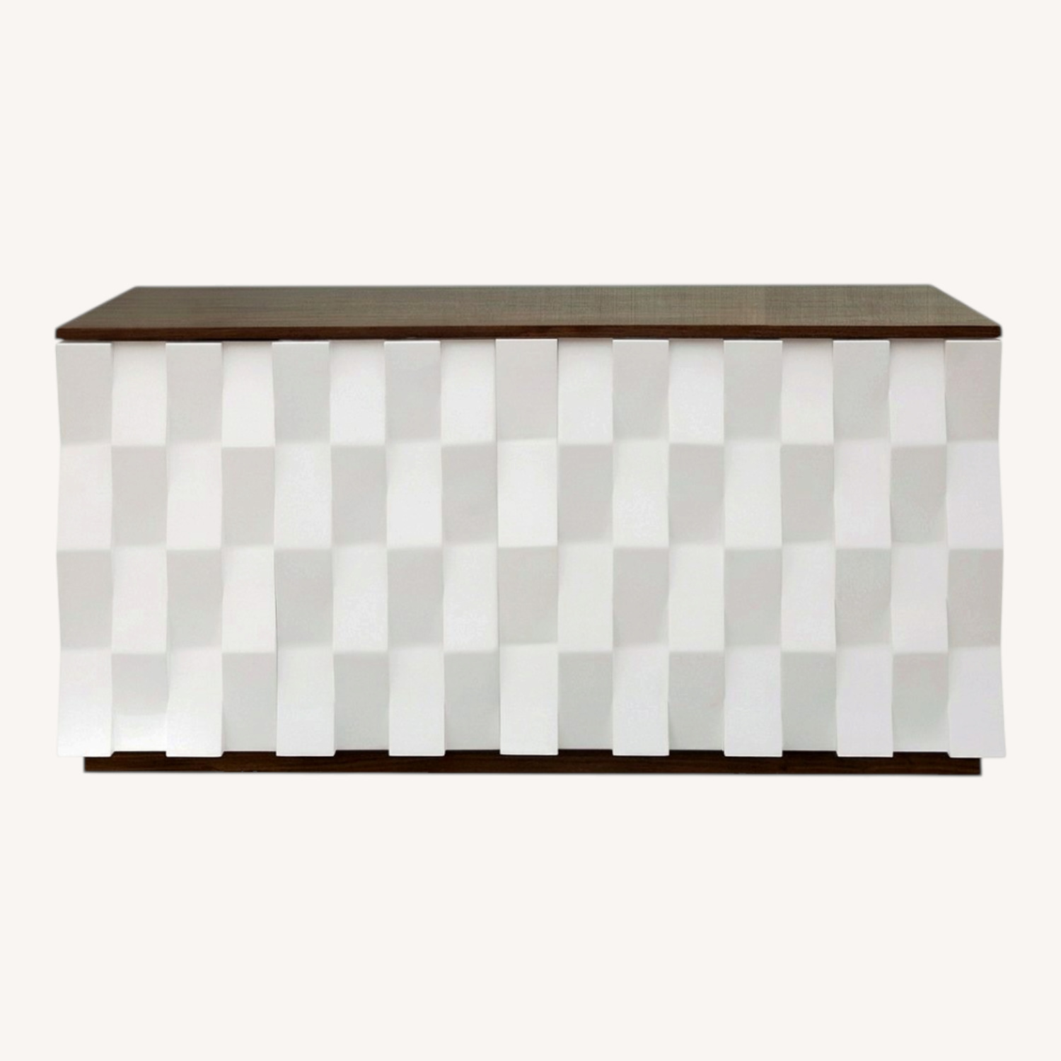 Modern White & Walnut Media Console - image-0