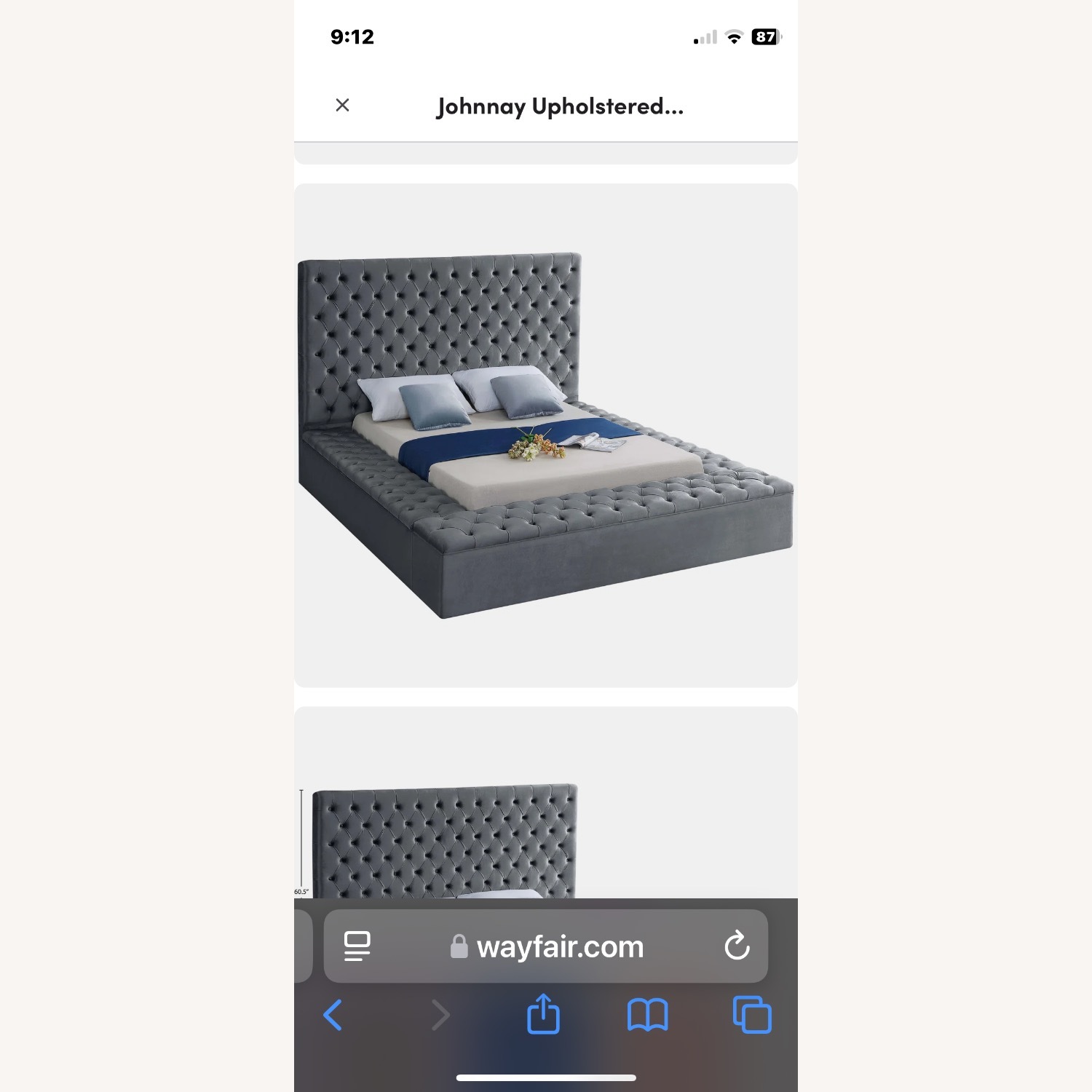Linon Home Decor Dark Gray King Bed - image-1