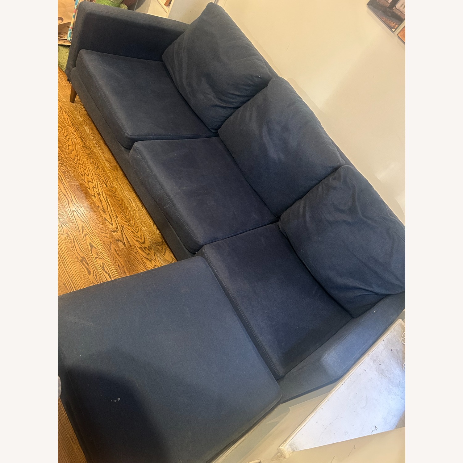 Burrow Blue Fabric 3+ Seater Sofa with Adjustable Ottoman - image-3