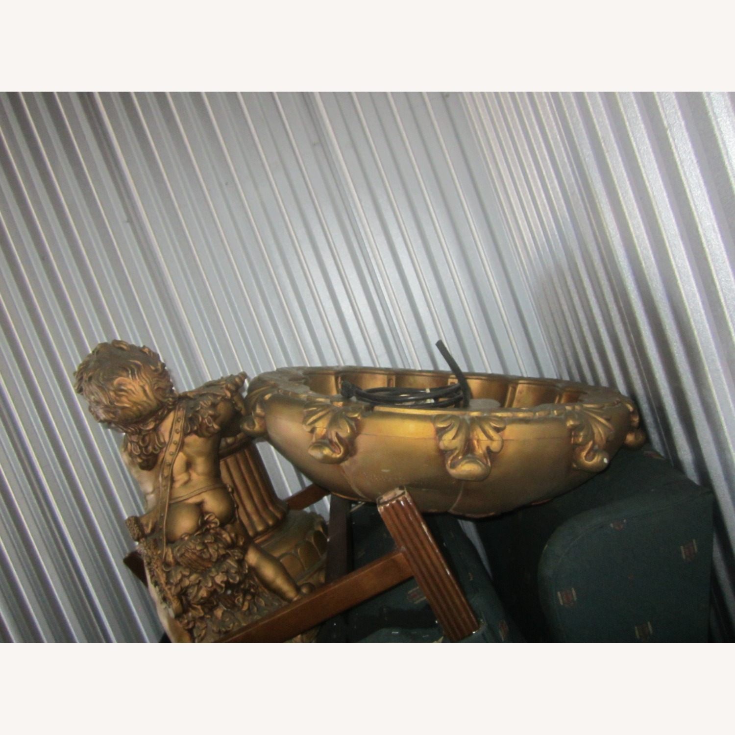 Vintage Gold Tone Fountain Water Feature - image-3