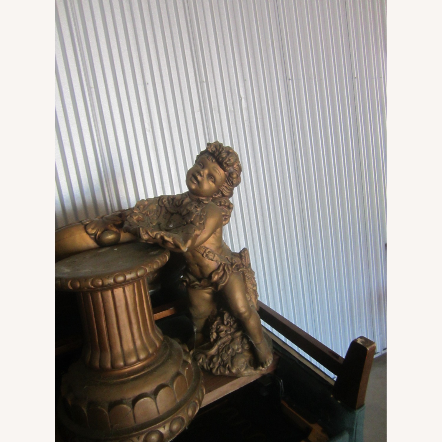 Vintage Gold Tone Fountain Water Feature - image-4