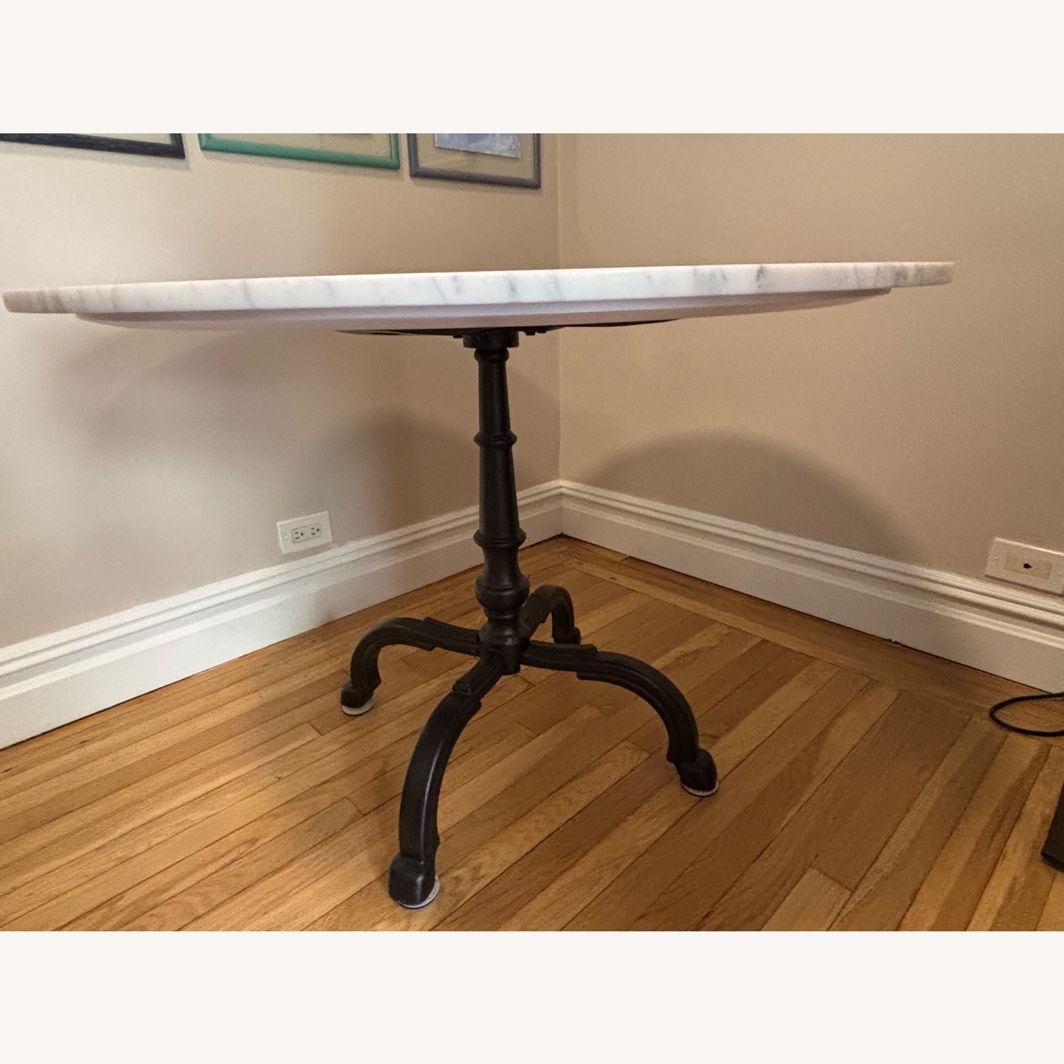 Williams Sonoma White Marble Dining Table - image-4