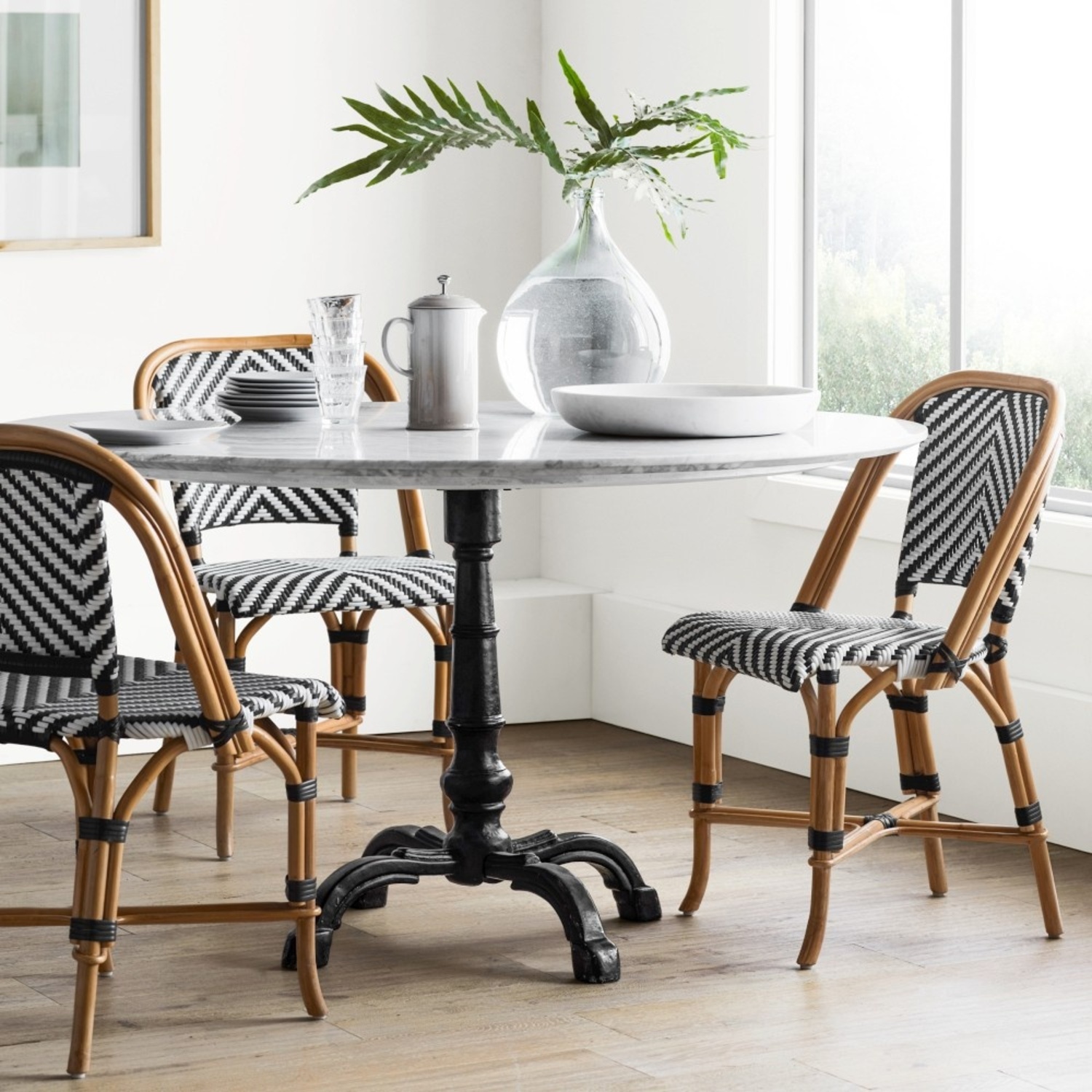 Williams Sonoma White Marble Dining Table - image-5