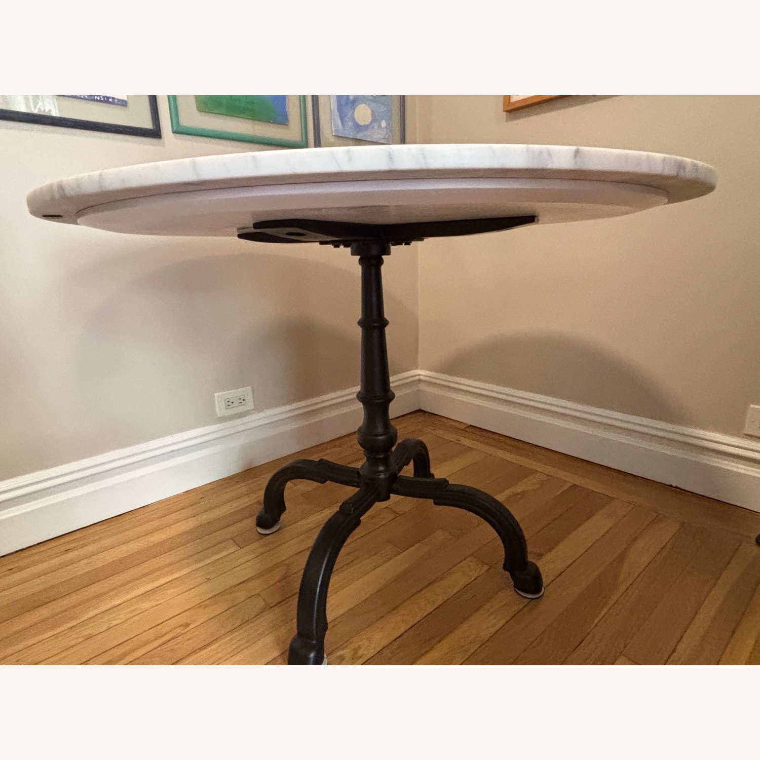 Williams Sonoma White Marble Dining Table - image-2