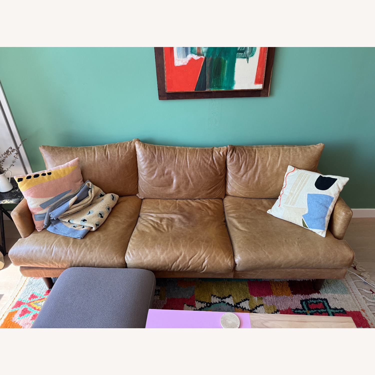Poly and Bark Leather 3+ Seater Sofa - image-2