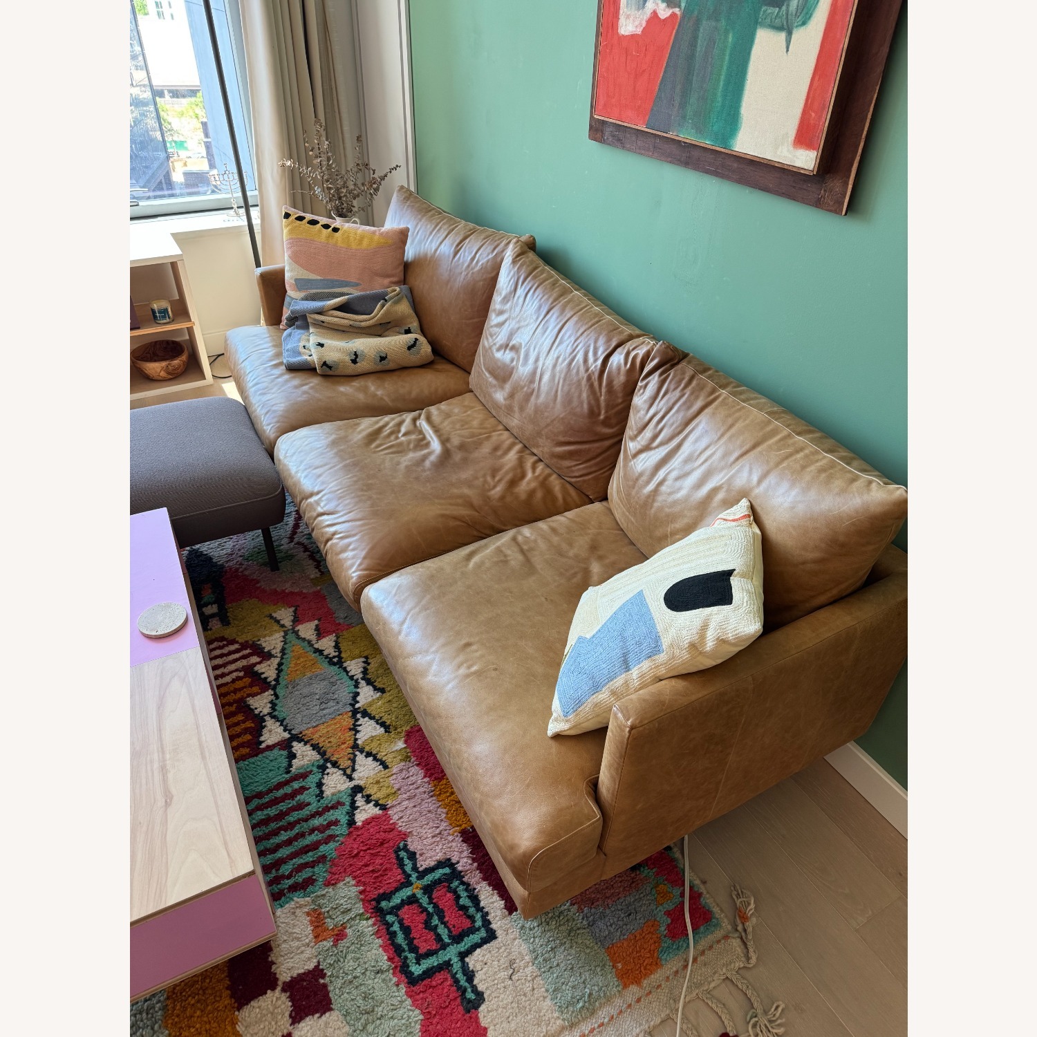 Poly and Bark Leather 3+ Seater Sofa - image-3