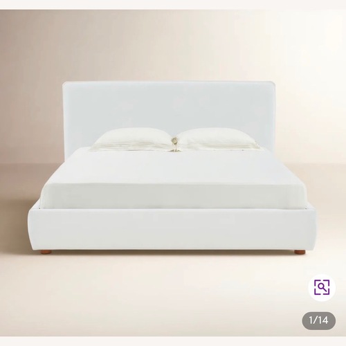 Used Safavieh White Boucle Queen Bed for sale on AptDeco