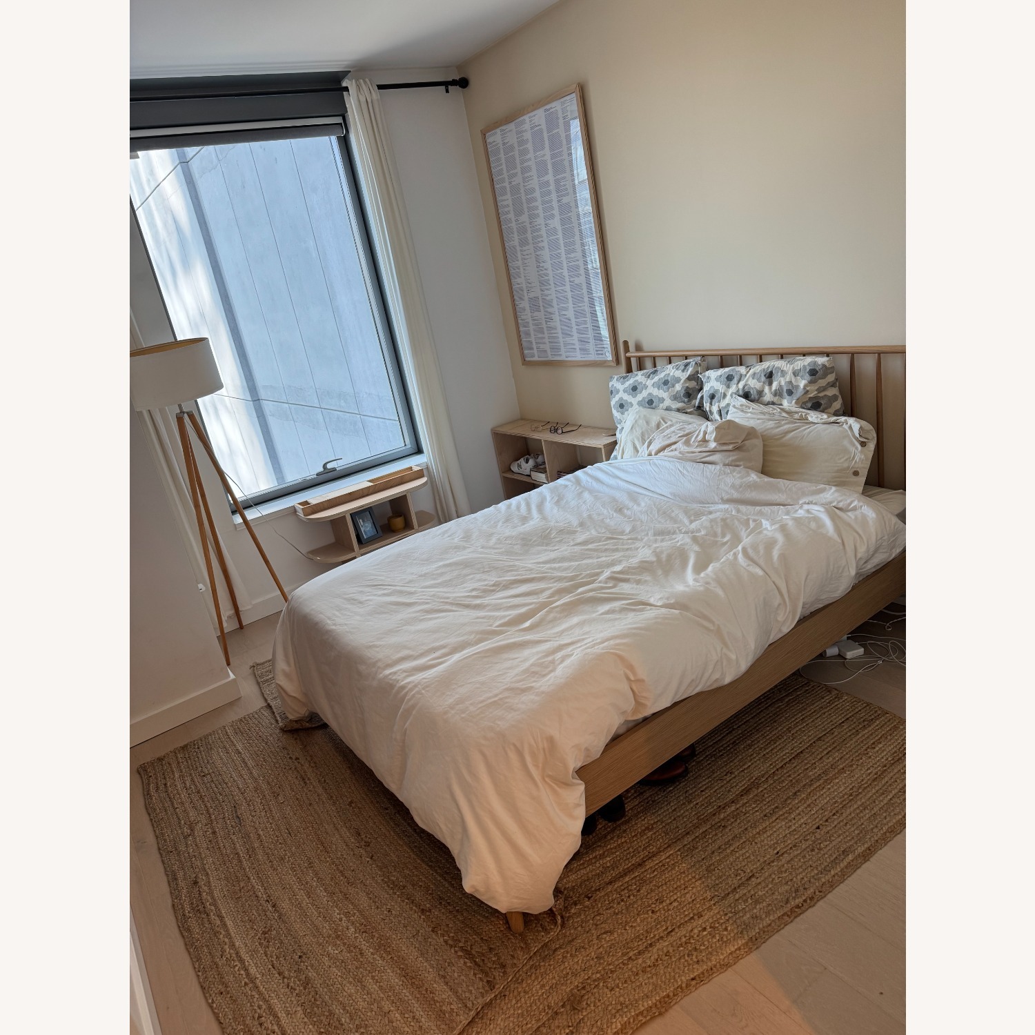 Article Lenia Natural Wood Queen Bed - image-1