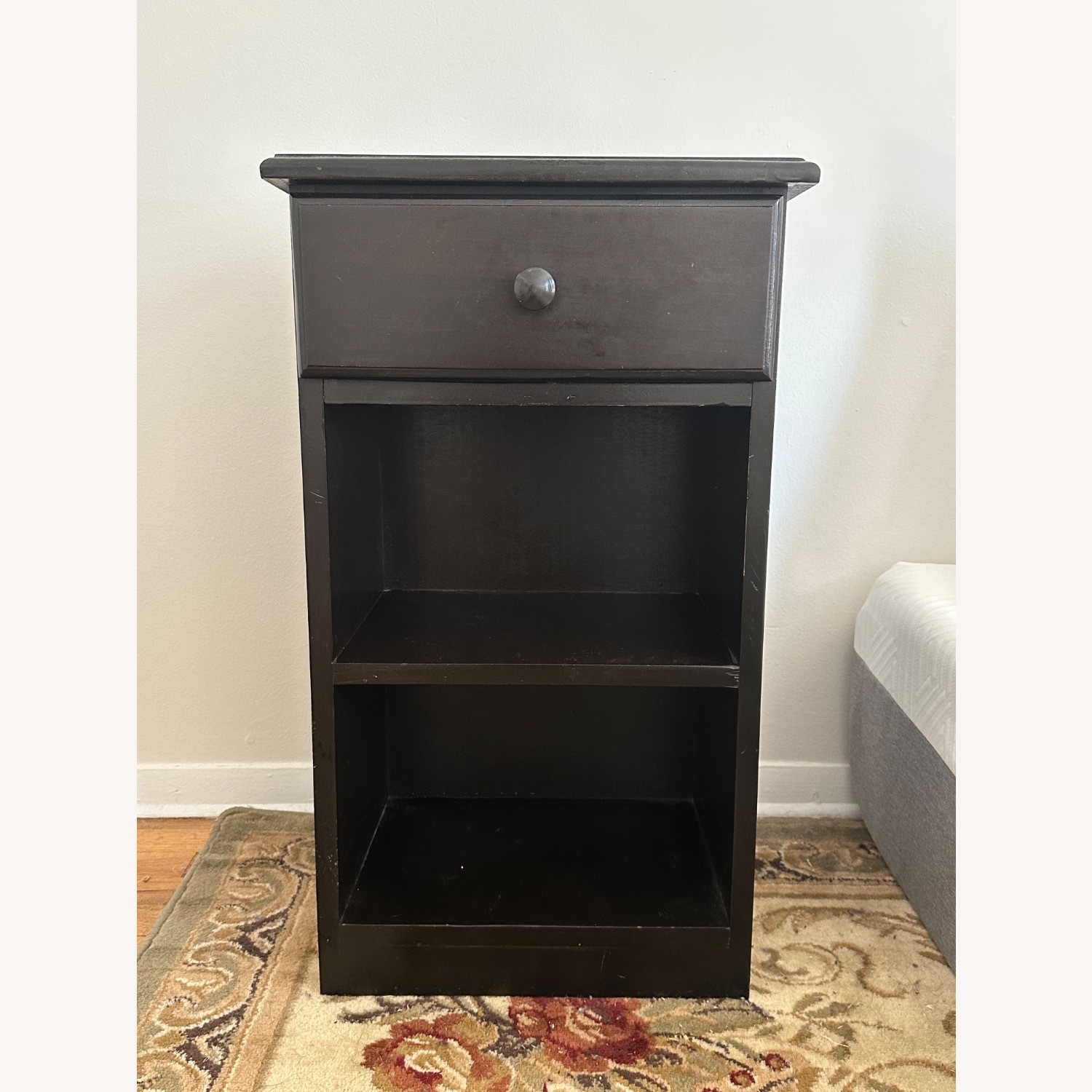 Vintage/Antique Dark Brown Wood Nightstand - image-1