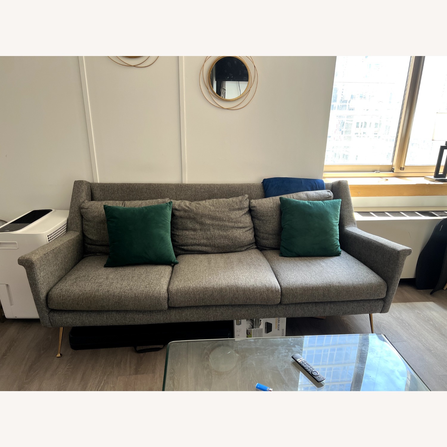 West Elm Carlo Dark Gray Fabric 3+ Seater Sofa - image-2