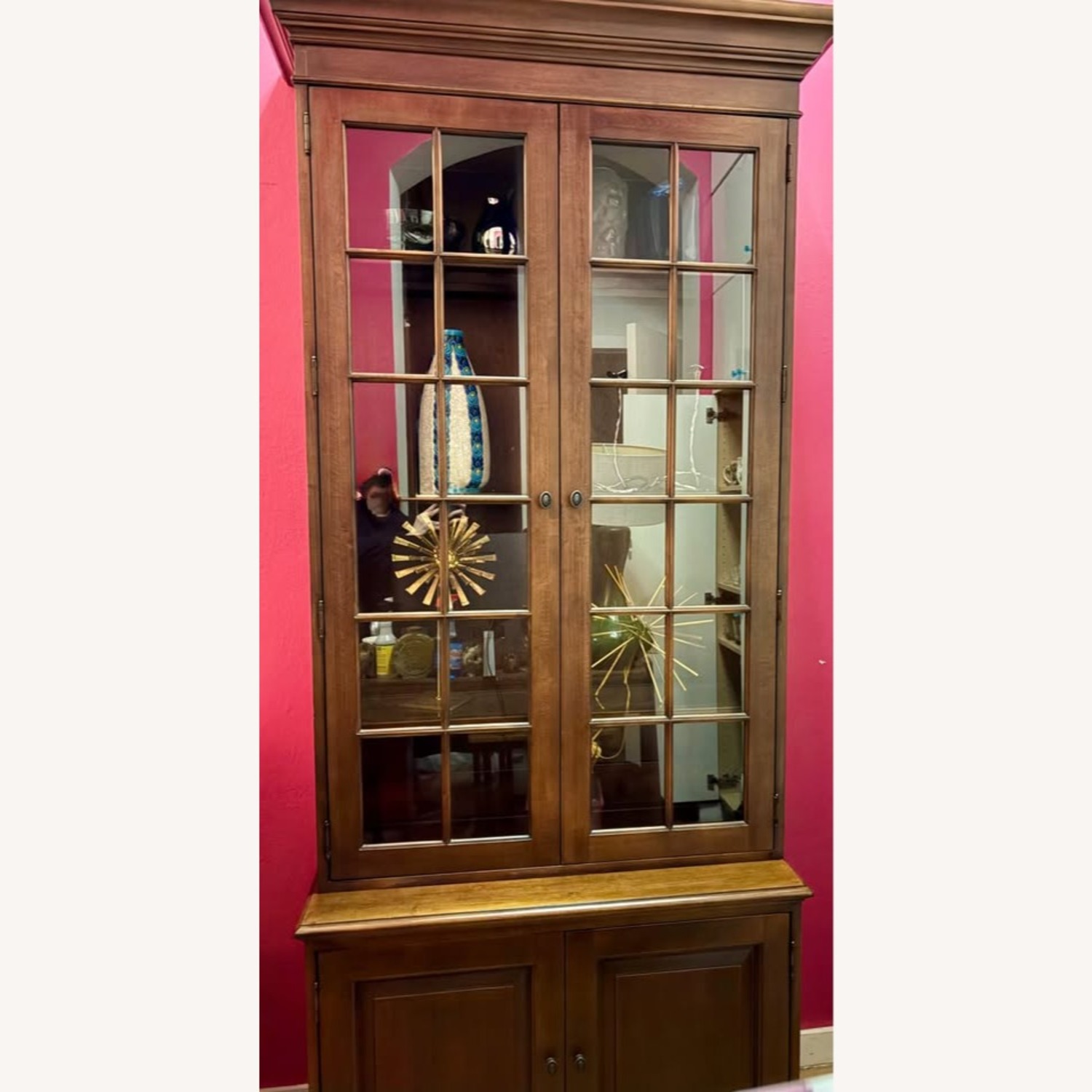 Ethan Allen Dark Brown Wood Wall Unit - image-3