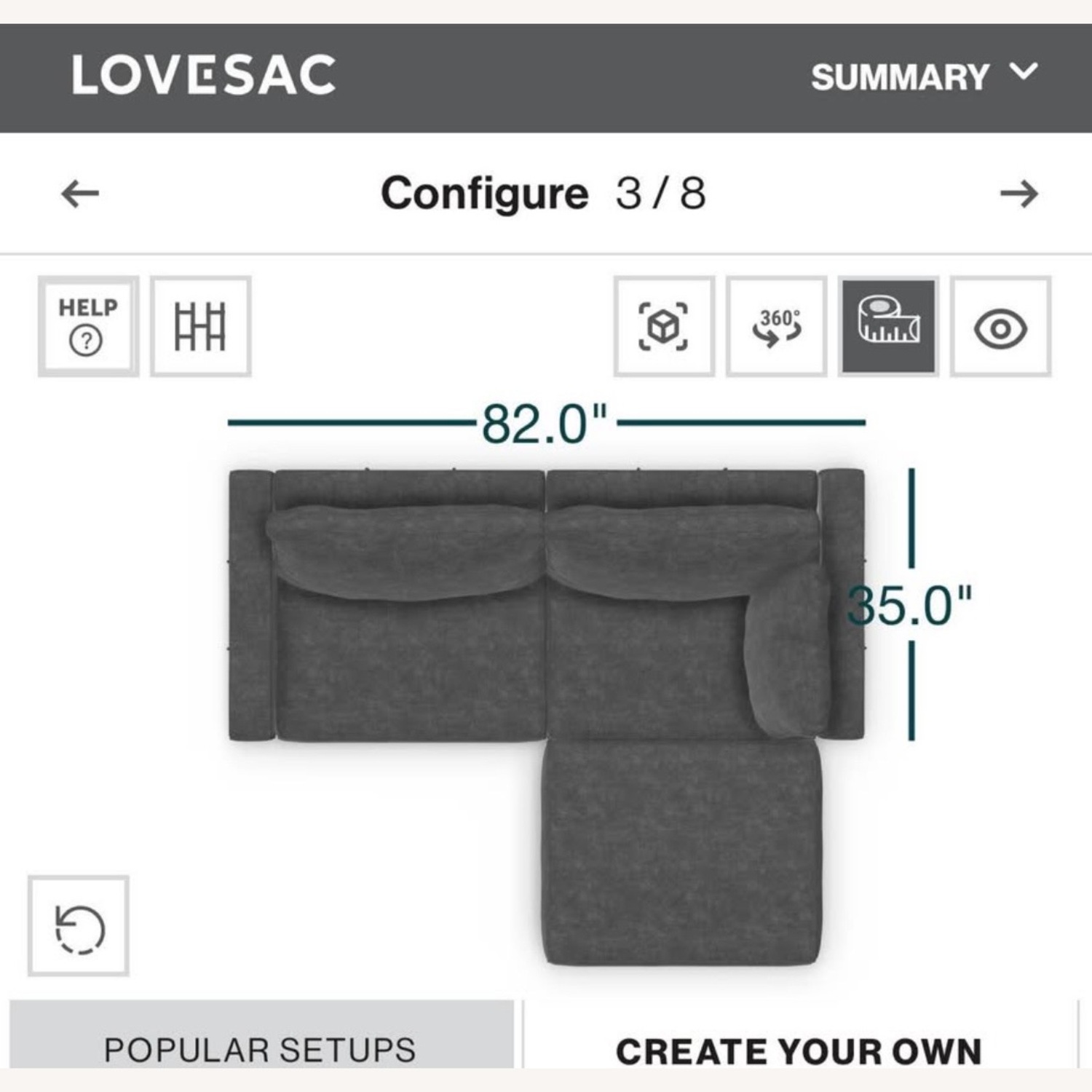 LoveSac Dark Gray 2 Piece Sectional - image-3