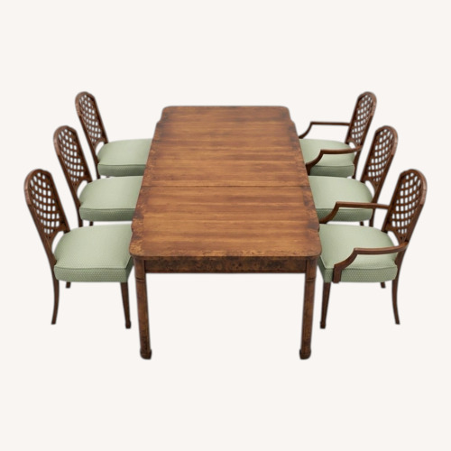 Used Traditional Wood Dining Table with 6 Chairs  for sale on AptDeco