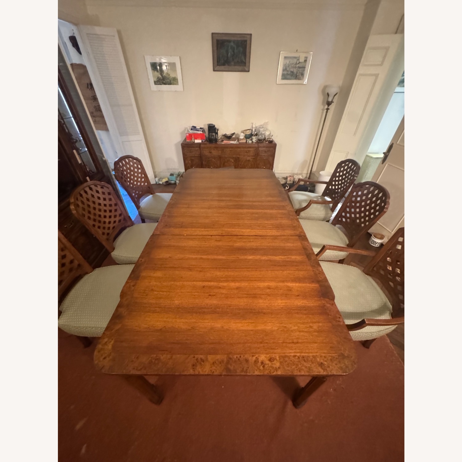 Traditional Wood Dining Table with 6 Chairs - image-1