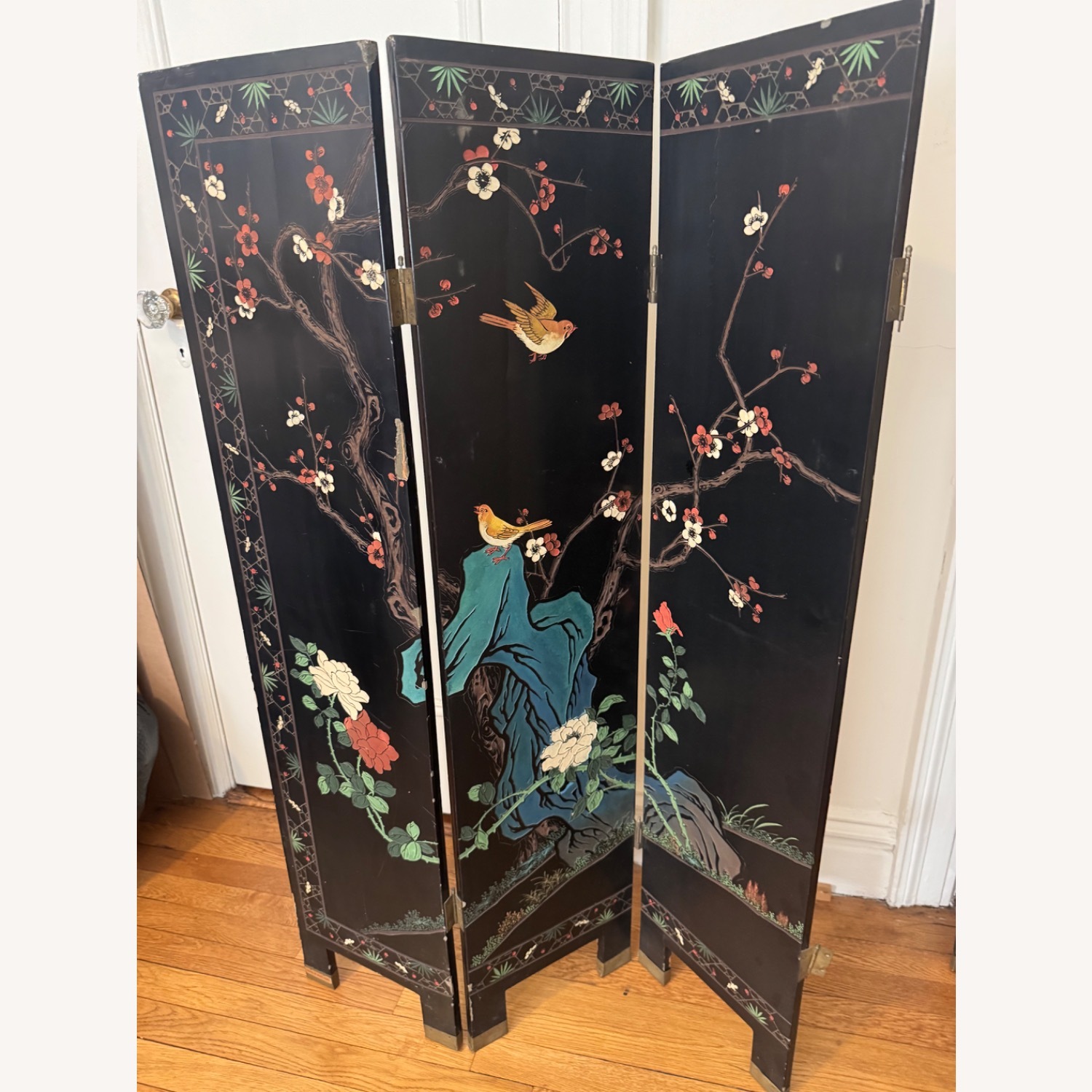 Vintage/Antique Black Wood Room Divider - image-5