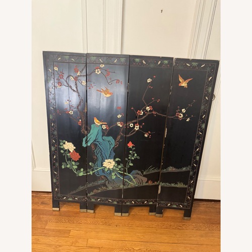 Used Vintage/Antique Black Wood Room Divider for sale on AptDeco