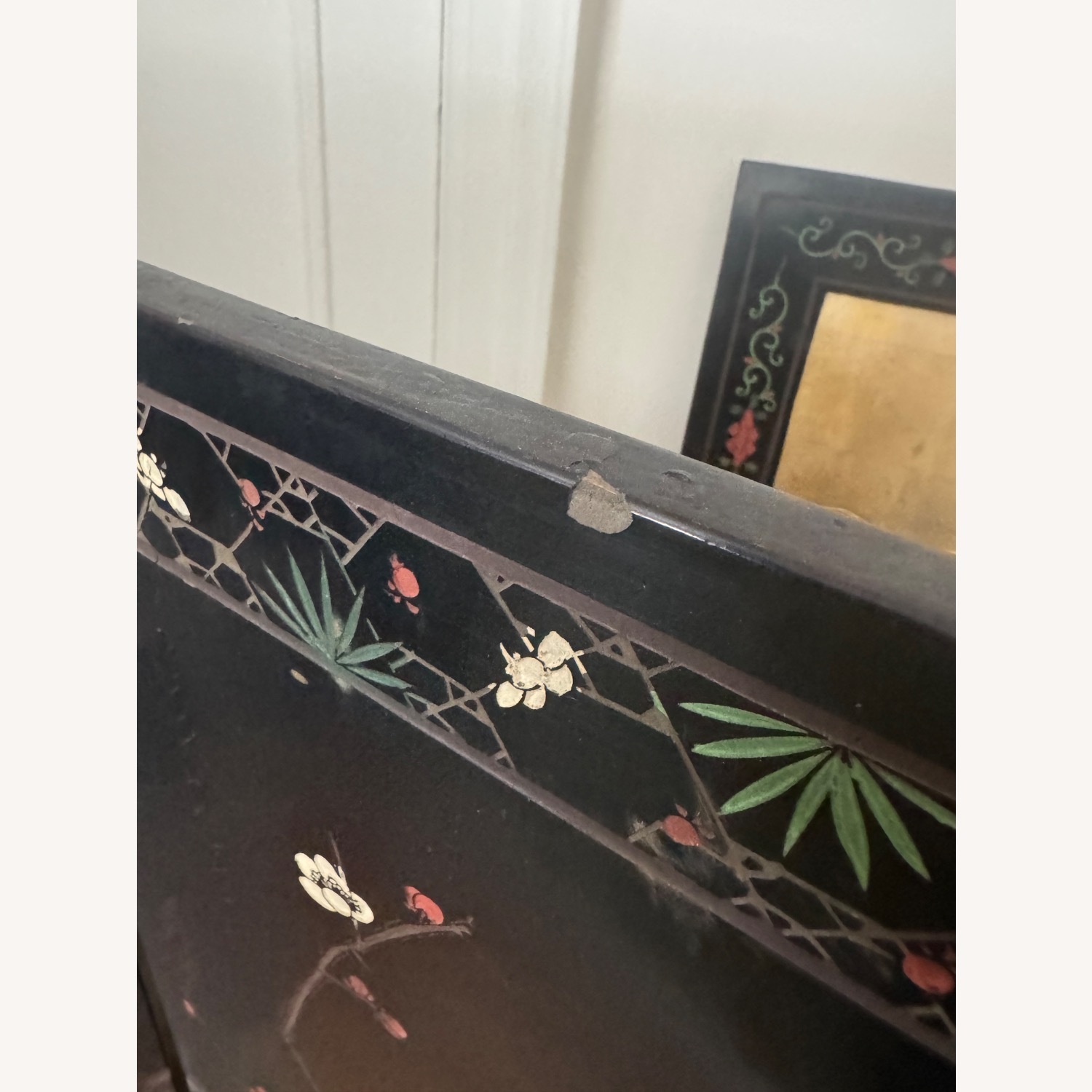 Vintage/Antique Black Wood Room Divider - image-7