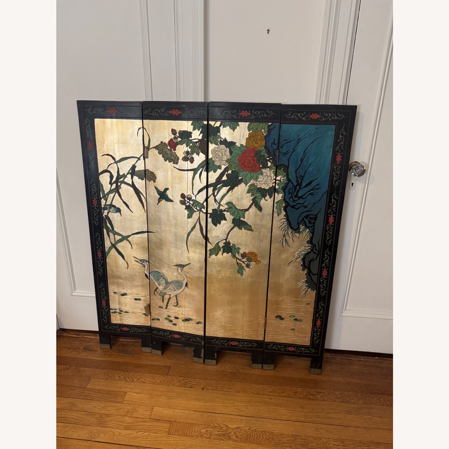Vintage/Antique Black Wood Room Divider - image-3