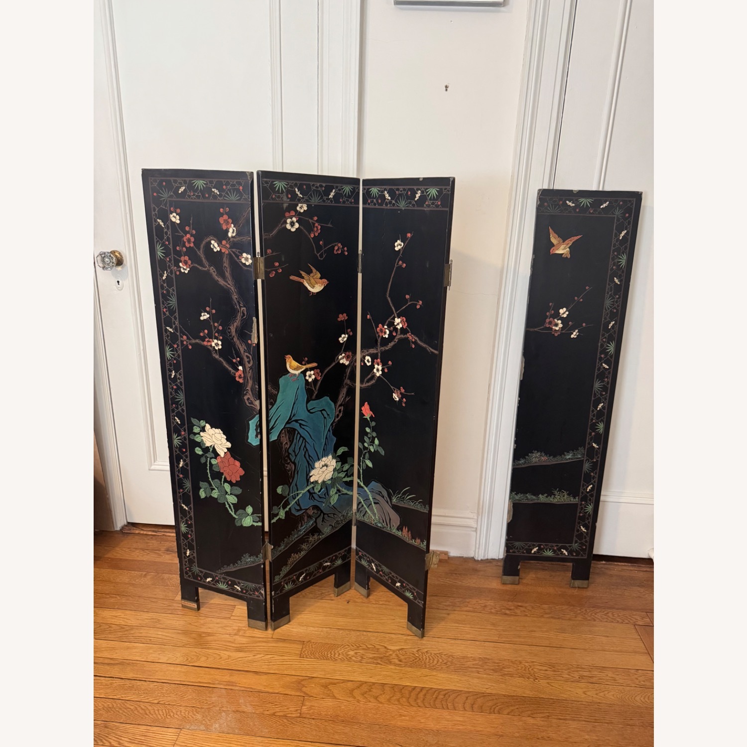 Vintage/Antique Black Wood Room Divider - image-4