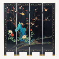 Vintage/Antique Black Wood Room Divider