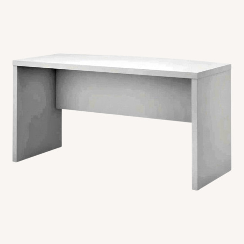 Used Overstock 60" White Echo Bow-Front Office Desk for sale on AptDeco