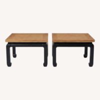 Vintage/Antique Dark Brown Wood Side Tables