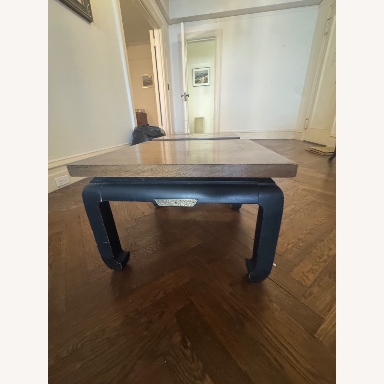 Vintage/Antique Dark Brown Wood Side Tables - image-2