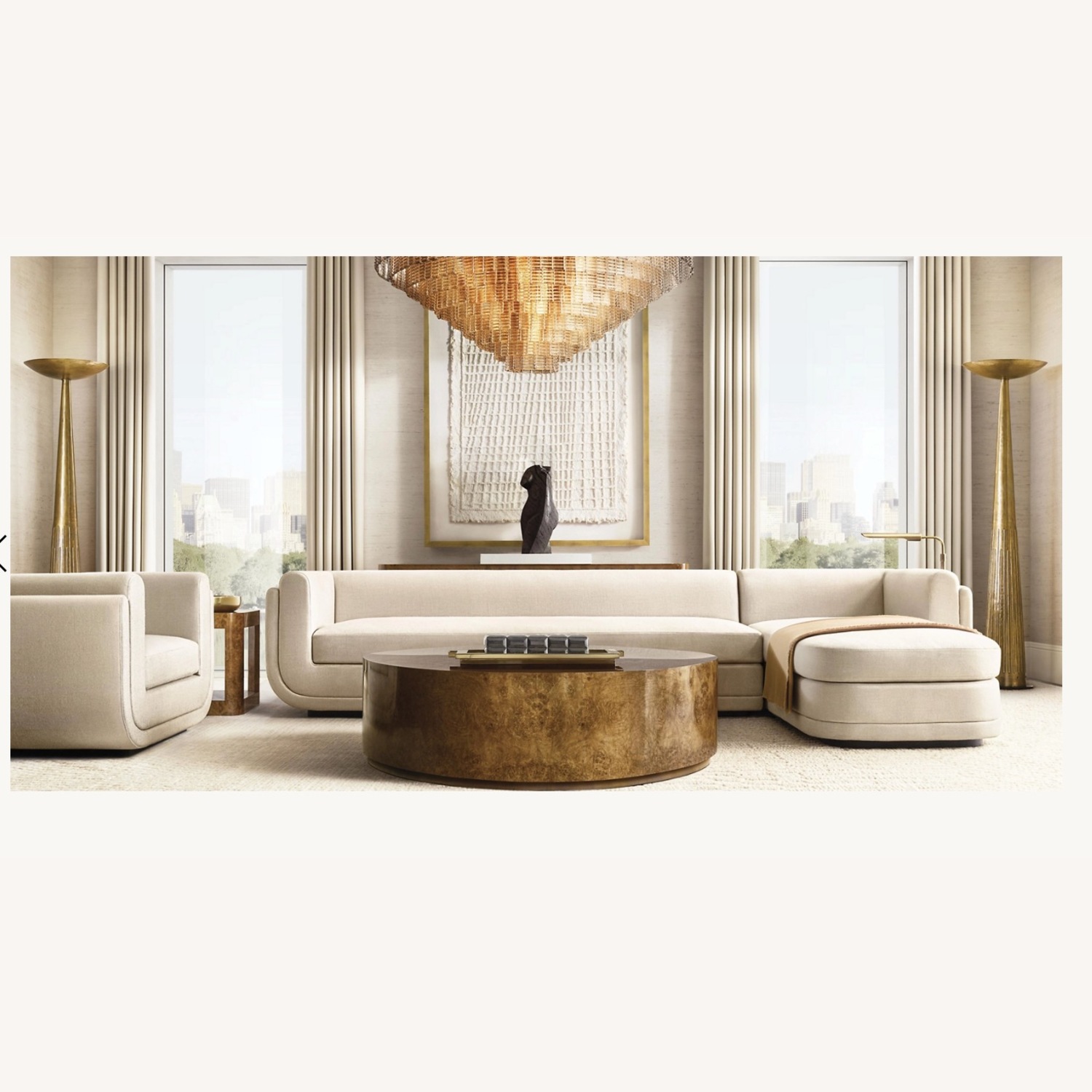 Restoration Hardware Light Brown 2 Seater Sofa - image-5