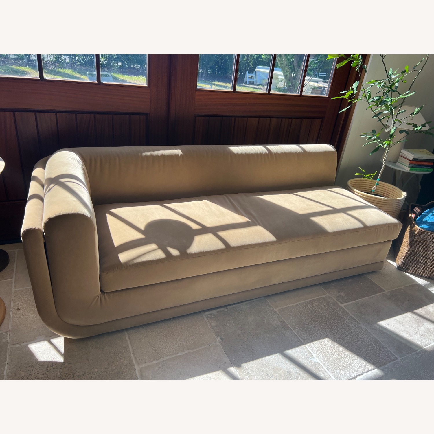 Restoration Hardware Light Brown 2 Seater Sofa - image-4