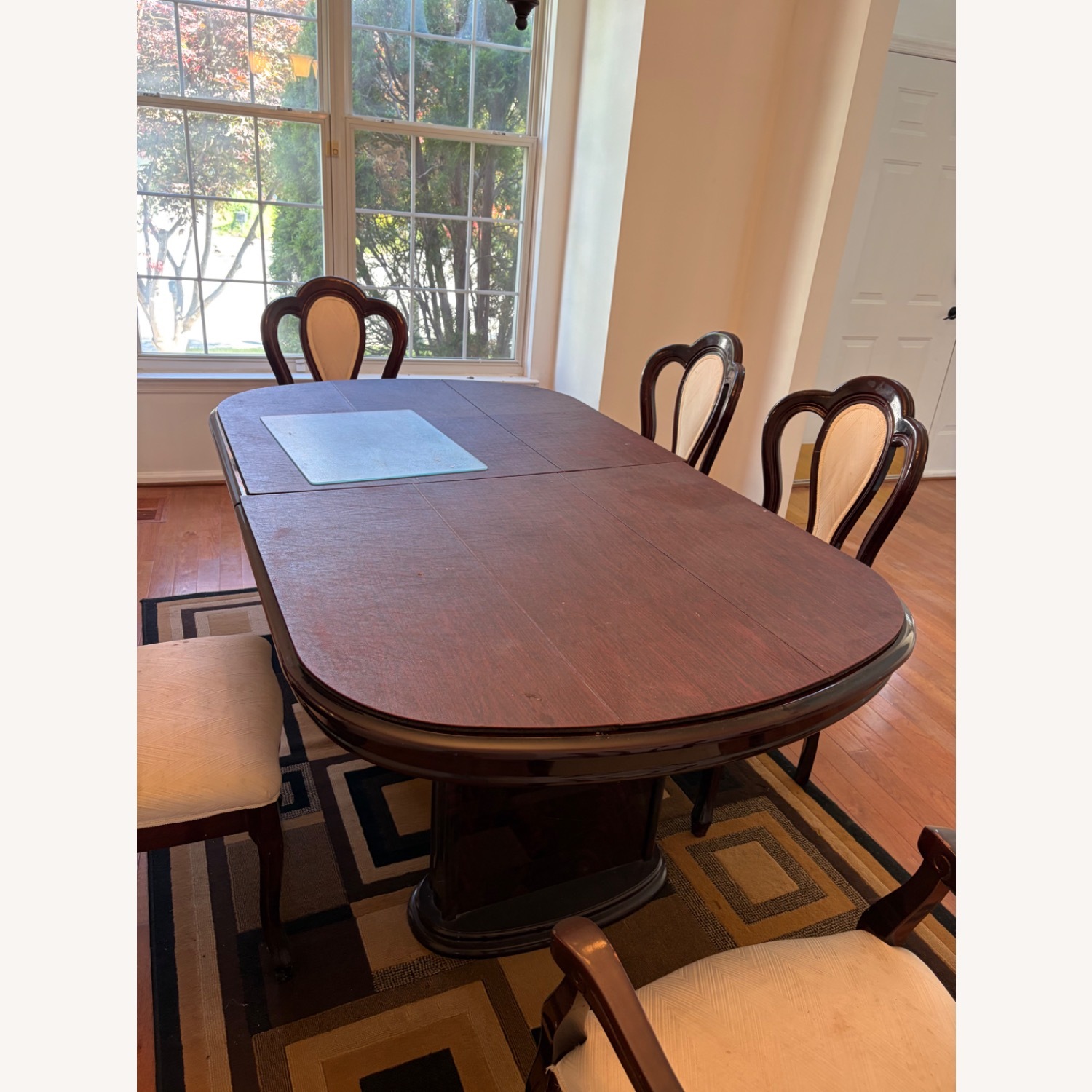 7 Pc Dining Set in Mahogany Finish with Leaf - image-3
