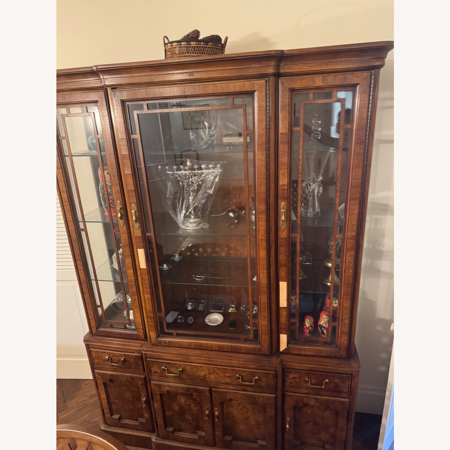 Dark Brown Wood Wall Unit - image-4